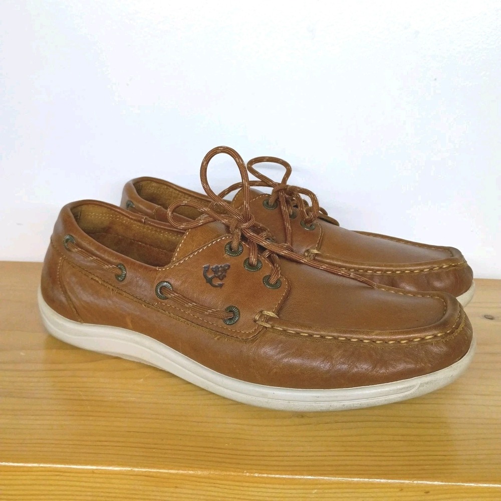SAS Boat Shoe Decksider Lace Up Brown Leather 10 M Tripad Comfort Moccasin USA